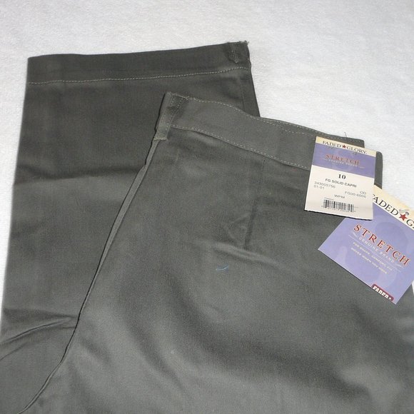 Faded Glory Comfort Fit Stretch Capri Pants 10 NWT - Picture 2 of 9